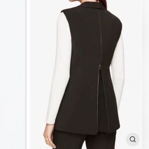 BCBGMAXAZRIA COLE ZIPPER-BACK mesh insert VEST M